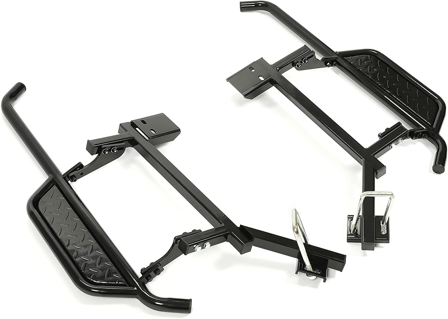 Kojem Heavy Duty  Left + Right Nerf Bars Step Down Kit for 2004-2019 Club Car Precedent Gas or Electric Black Steel Running Boards