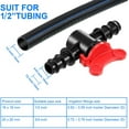 thumbnail image 2 of Drip Irrigation Switch Valves - 1/2 Inch Double Male Barbed Valve - Manual Adjustment with Red Handle Top(8), 2 of 7