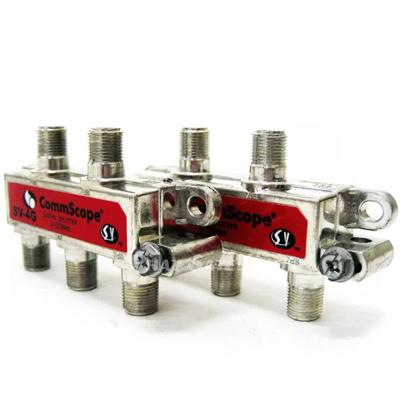 Commscope High Quality 4-Way Cable Splitter Tv Digital Cable Internet Coax 2Pack
