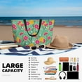 thumbnail image 4 of Large Beach Bags Water-resistant Sandproof - grapefruit leaves_B Cute Beach Tote Bags for Women with Zipper, 4 of 6