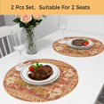 thumbnail image 5 of Orange Boho Round 15 Inch Placemats Set of 2, Geometric Antique Tribal Retro Ethnic HeatResistant Non Slip Place Mats for Dining Table, Wipeable Braided Kitchen Table Mats for Housewarming, 5 of 9