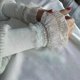 thumbnail image 3 of Women Long Elastic Arm Sleeve Lace Knitting Wrist Cuffs Winter Warm Comfort Soft Mittens Girls Lolita False Cuffs Sweater Decor, 3 of 5