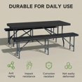 thumbnail image 3 of 6FT Folding  Set with 2 Folding Benches, Heavy Duty HDPE Materials, Locking Safety Design, 3-Piece Portable Folding Furniture for Camping, Picnic, Party, Indoor & Outdoor, Black$$Garden & Patio, 3 of 7