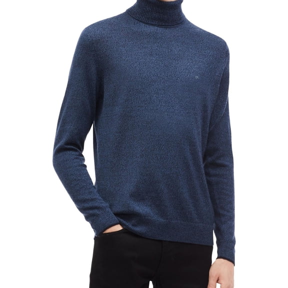 Calvin Klein Mens Solid Pullover Sweater, Blue, X-Small