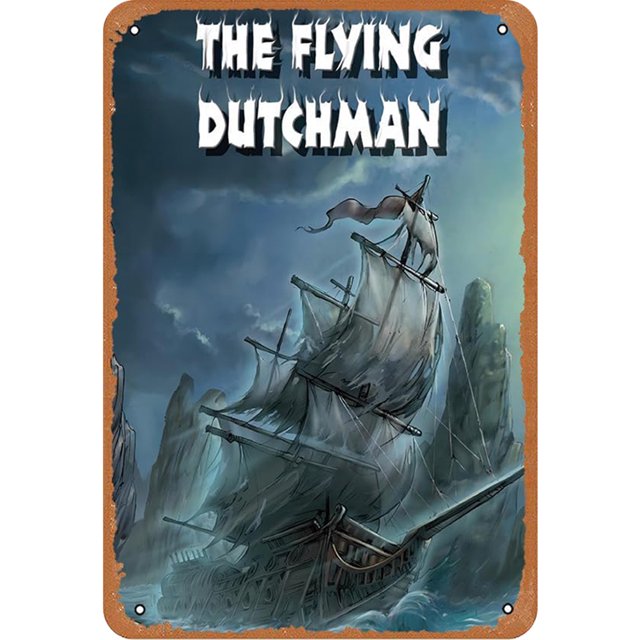 Placa Metal Vintage Flying Dutchman Pintura Hierro Rectangular Artística 20x30cm
