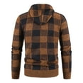 thumbnail image 6 of HAPIMO Men's Fleece Thick Shirt Coat Pocket Fashion Classic Plaid Lattice Jackets Autumn Winter Long Sleeve Outwear Hooded Cardigan Drawstring Regular Fit Western Casual Brown XL, 6 of 6