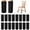16 Pcs Black, variant on 16 Black Furniture Leg Socks - Small Knitted Chair Floor Protectors For Hardwood Floors Fits Round And Square High Elastic Bar Stool Covers Caps Set All Shapes