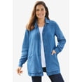 thumbnail image 6 of Woman Within Plus Size Pleat-Back Denim Jacket Long Oversized Jean Coat, 6 of 6