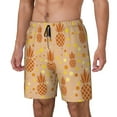 thumbnail image 2 of Uemuo Pineapples Pattern Mens Swim Trunks Quick Dry Board Shorts with Mesh Lining, Stretch Beach Shorts Quick Dry No-Chafing Board Shorts-Medium, 2 of 9