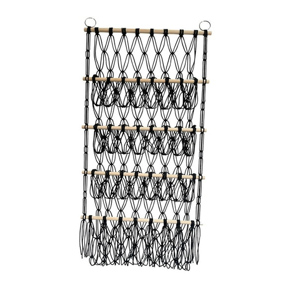 serony Wall Hanging Organizer Plush Toy Storage Hammock Ball Multicolor Stuffed Toy Net Animal Black 105x52cm