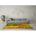thumbnail image 3 of Ahgly Company Indoor Square Patchwork Yellow Transitional Area Rugs, 4' Square, 3 of 4