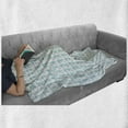 thumbnail image 6 of Seahorse Soft Flannel Fleece Throw Blanket, Aquatic Creatures Themed Illustration of Seahorses in Engraving Style, Cozy Plush for Indoor and Outdoor Use, 70" x 90", Pale Blue and White, by Ambesonne, 6 of 6