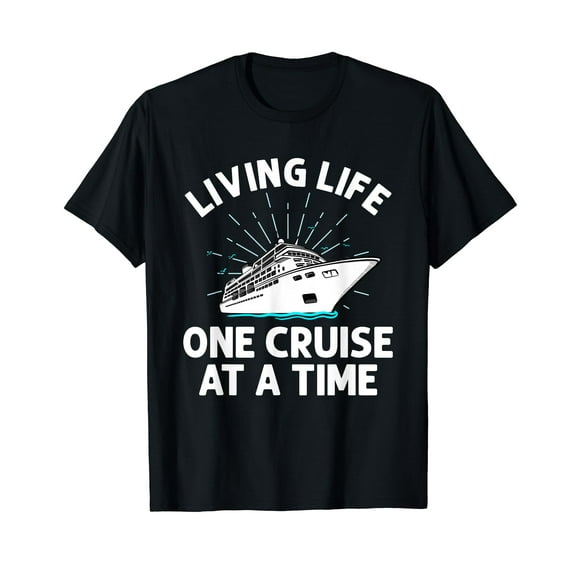 Funny Cruise Art Men Women Family Cruise Vacation Couples Black T-Shirt short sleeve Tee Gift