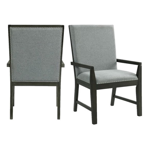 Picket House Furnishings Holden Standard Height Arm Chair Set in Gray