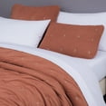thumbnail image 4 of Chezmoi Collection Corduroy King Comforter Set Terracotta, 3-Piece Luxury Cross Stitch Soft Plush Warm Polyester Corduory Bedding, 1 Comforter 106 in x 92 in and 2 Pillow Shams 20 in x 36 in, 4 of 9