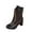 Black, variant on Lovzfmll Chelsea Boots Women, Plus Size Motorcycle Ankle Chunky Heel, Mid Heel Round Toe Military Leather Boots Casual Fall Red Boots