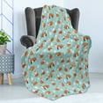 thumbnail image 4 of Fox Soft Flannel Fleece Throw Blanket, Winter Themed Repetitive Pattern of Wild Animal Pine Trees, Cozy Plush for Indoor and Outdoor Use, 50" x 60", Seafoam Pale Vermilion, by Ambesonne, 4 of 5