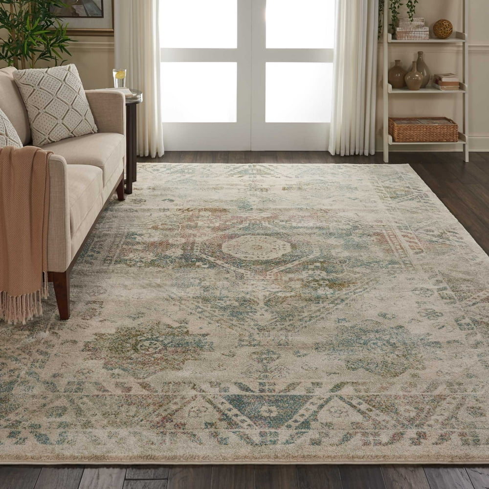 Nourison Fusion Farmhouse Bordered Cream Area Rug