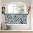 thumbnail image 2 of Boho Geometric Tier Curtains 24 Inch Length, Country Tribe Abstract Ethnic Aesthetic Cafe Short Curtains for Bathroom Over Sink, Small Kitchen Curtain Light Filtering Drapes 2 Panels 27.5"Wx24"L, 2 of 8
