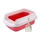 thumbnail image 3 of Orinal portátil para gatos, desmontable, resistente a salpicaduras, grande, semicerrado, fácil de limpiar rosa grande, 3 of 9