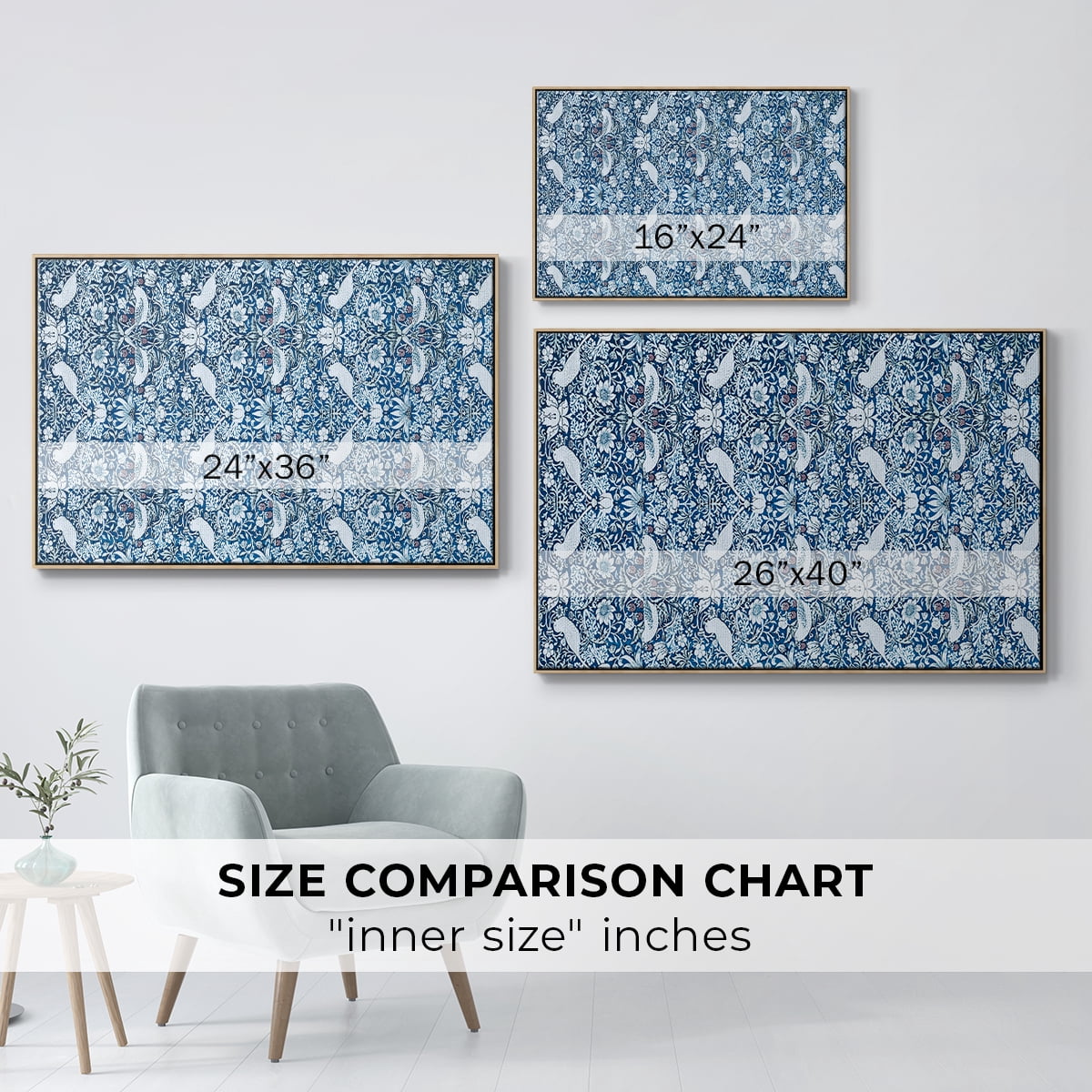 Vintage Abstract Print-LIX Framed in Natural Wood Wood Gallery Wrapped Canvas 27 in. x 41 in.