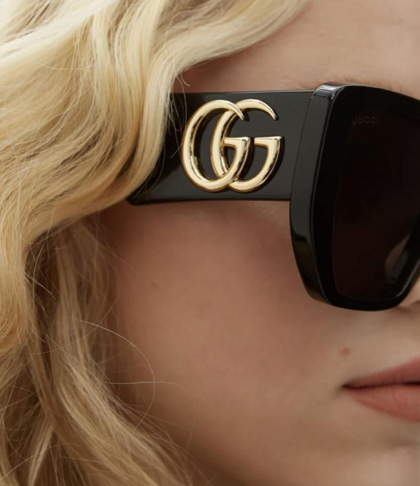 Gucci Square Sunglasses Black/Brown (GG0956S-009-FR)