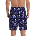 thumbnail image 4 of Lsque Skull flower leaf purple Mens Sleep Pajama Shorts,Short Pajama Pants, Cotton Ultra-Soft Knit-XX-Large, 4 of 9