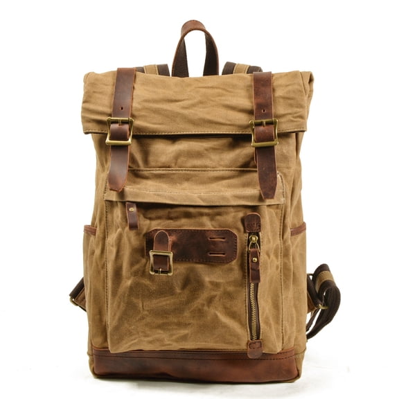 Muchuan Canvas Outdoor Mountaineering Waterproof Breathable Travel Backpack,Khaki
