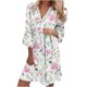 thumbnail image 1 of Vestido regular con cuello en V y manga tres cuartos con estampado sexy para mujer a la moda Fridja  yut5010, 1 of 8