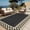 Black coffee, variant on Kicctian Waterproof Reversible Outdoor Rug 10x14ft – Modern Striped Edge Plastic Patio Carpet – Easy Clean, Portable with Stakes & Carry Bag – Garden, RV, Balcony, Camping – Black Coffee