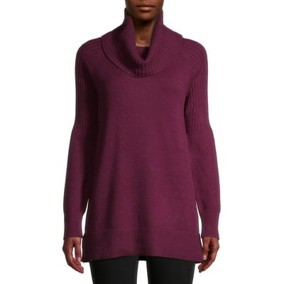 Time and tru women's cowl neck tunic sweatshir sale