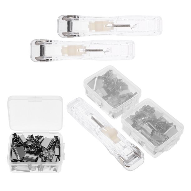 BESTYASH 3Jgo Grapadora Compacta Transparente Con Clips Recargables Para Organización De Oficina