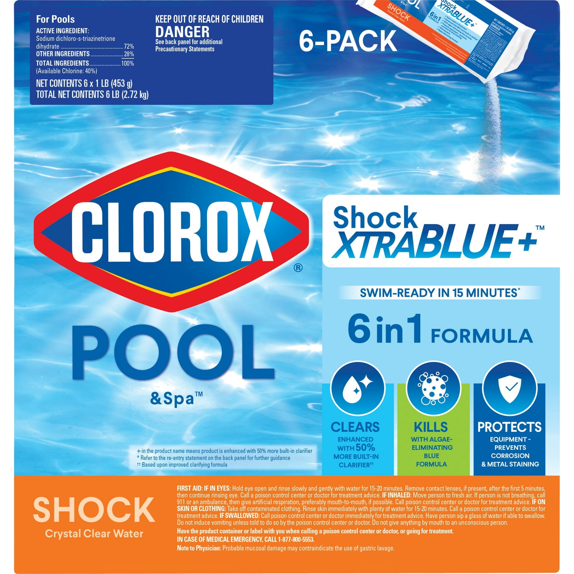 Clorox Pool&Spa 6pk Shock Xtrablue2