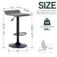 thumbnail image 3 of Adjustable Backless PU Leather Bar Stools Set of 2, 360° Swivel Counter Height Bar Stools with Footrest, Modern Armless Kitchen Island Chairs (Gray, Black Base), 3 of 9