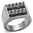 thumbnail image 1 of Alamode TK2861-13 Bague Homme en Acier Inoxydable Poli avec Cuir Assorti - Taille 13, 1 of 1