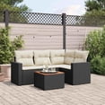 thumbnail image 1 of vidaXL 5 Piece Garden Sofa Set with Cushions Black Poly Rattan, 1 of 5