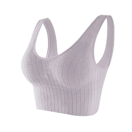 

Womens Bras Wide Shoulder Bottom Vest Soild Color U Shaped Beauty Strap Chest Pad Detachable Cotton Blend Bra