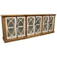 thumbnail image 3 of Wheatstone Solid Wood 6 Door Sideboard with Glass Inserts in Natural, 3 of 6