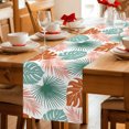 thumbnail image 5 of Table Runners 120 Inches Long Dress Scarves, Turquoise Orange Palm Leaves Farmhouse Coffee/Dining/Kitchen Table Decor Table Runner for Living Room, Tropical Botanical Summer 13x120 Inch, 5 of 9
