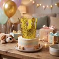 thumbnail image 4 of Dog Birthday Hat, Pet Crown Hat 3.5 Inch Glittery Pet Hat Dog Birthday Crown for Small Dogs Cat Birthday Hat Dog Birthday Party Decorations Yellow Golden Pet Party Accessory, 1, 4 of 4