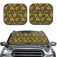 thumbnail image 2 of Rateoe Fall Daisy Leaf Nuts Pattern 2 Piece Car Windshield Sun Shade Foldable | Front Windshield Shade for Sun, Heat and UV Rays | Sunshade for Car Front Window-Medium, 2 of 6