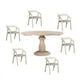 thumbnail image 6 of Taran Designs Maria 59" Starburst Round Traditional Wood Dining Table in Natural, 6 of 7