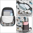 thumbnail image 4 of Monster Cartoon Truck Gray Pattern 17" School Backpacks for Teens,Waterproof Oxford Fabric,S-Shape Padded Straps for School,Travel,Hiking,Camping, 4 of 6