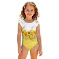 thumbnail image 3 of Abcomgle Baby Girl Swimsuit Ruffled Stretchy One Piece Swimsuits for Little Girls Cute Sunflower Print Bathing Suits for Girls, 3 of 7
