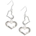 thumbnail image 1 of Delight Jewelry Heart with 3 AB Crystals - Stronger Braver Smarter Open Heart French Earrings, 1 of 4