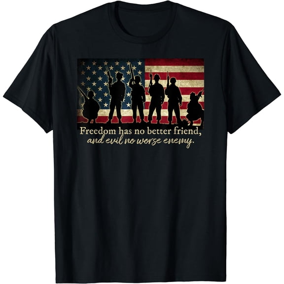 Patriotic Soldier Special Forces and Veterans American Flag T-Shirt
