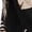 Black, variant on AURA Womens Plus Size One Shoulder Drawstring Printed Knit Midi Dress Black 1XL 3XL
