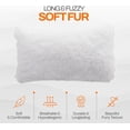 thumbnail image 3 of Throw Pillows for Couch and Bed, Soft Shaggy Throw Pillows with Inserts Included, Cozy Long Hair Faux Fur Pillows - Set of 2-12" x 20" - White, 3 of 8