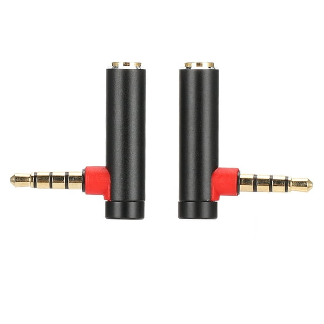 Stereo Connector, L-Shaped Male To Female Plug Audio Cable Jack, Compact And Flexible For Mobile Phones Laptops Digital Cameras Desktops Black,Gold,Blue