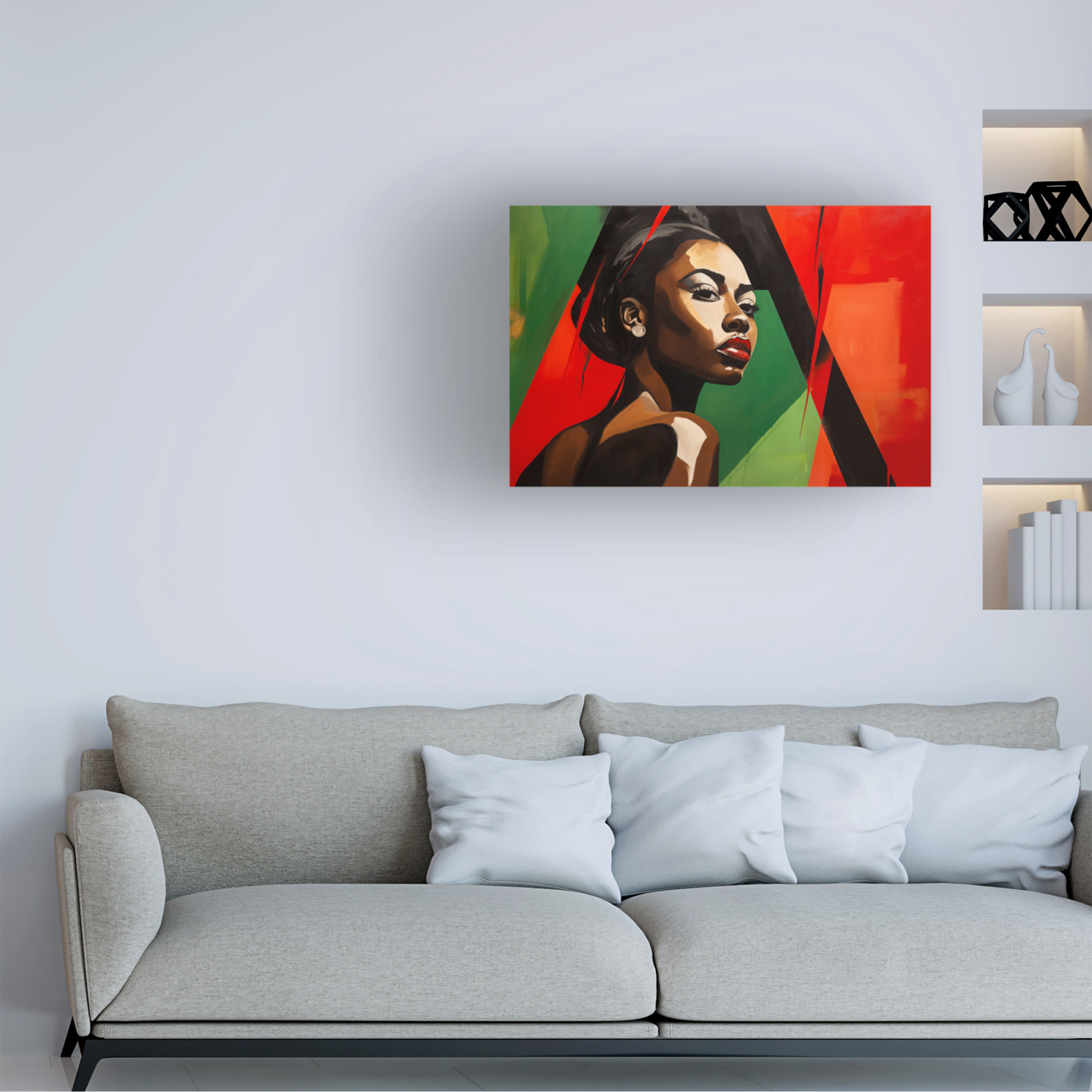 Canvas Wall Art - Ray Heere 'Colorful Model 19' Wall Art for Living Room, Bedroom, or Office Décor by Trademark Fine Art - 47 x 30 Inches